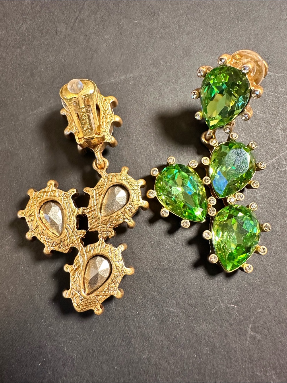 Green Glass 18k Goldplated/Stainless Steel Necklace & Earring Set - Picture 10 of 11